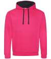 JH003 Varsity Hoodie Hot Pink / French Navy colour image